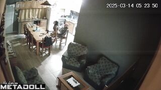 Naked Greek brunette wife fucked by her husband's boss for promotion spy cam