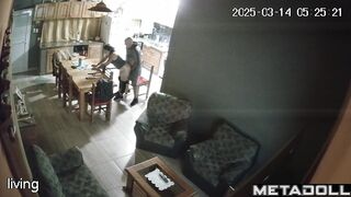 Naked Greek brunette wife fucked by her husband's boss for promotion spy cam