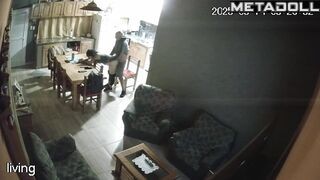Naked Greek brunette wife fucked by her husband's boss for promotion spy cam