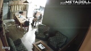 Naked Greek brunette wife fucked by her husband's boss for promotion spy cam