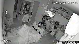 Fat blonde wife is masturbating while watching porn voyeur IP cam
