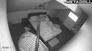 Beautiful American dirty couple having sex in their daughter’s room live