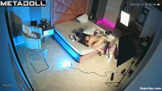 Latina girl gets fucked by a mechanical penis