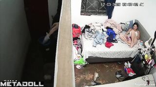 Latina girl takes photos of herself in lingerie