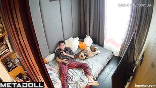 Ukrainian girl masturbates in pajamas