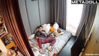 Ukrainian girl masturbates in pajamas