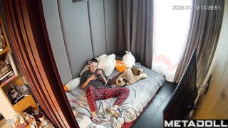 Ukrainian girl masturbates in pajamas