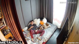 Ukrainian girl masturbates in pajamas