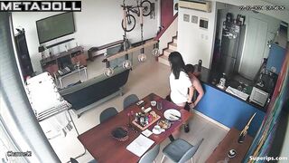 Petite girl gets fucked on the table