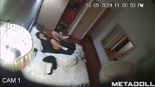 Latina girl masturbates while talking to herself