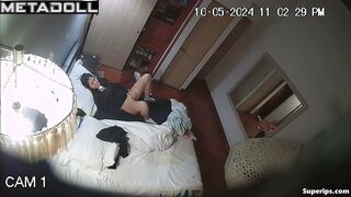 Latina girl masturbates while talking to herself