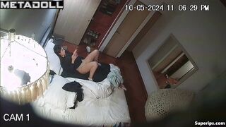 Latina girl masturbates while talking to herself