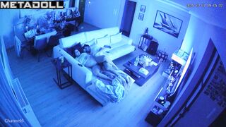 Amazing British new couple fuck in their messy room hidden IP camera