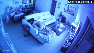 Amazing British new couple fuck in their messy room hidden IP camera