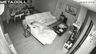 Amazing British new couple fuck in their messy room hidden IP camera
