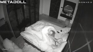 Real mature couple having sex before going to sleep spy cam