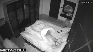Real mature couple having sex before going to sleep spy cam