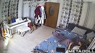 Innocent brunette doctor rubs her vagina hidden IP cam