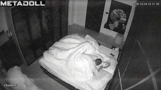 Busty Italian blonde MILF fucks her husband in her daughter’s room hidden cam