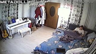 Naked brunette doctor is masturbating her hairy pussy for you