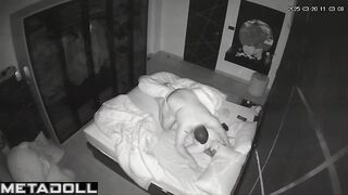 My friend's amazing parents fuck hard in their bed hidden camera