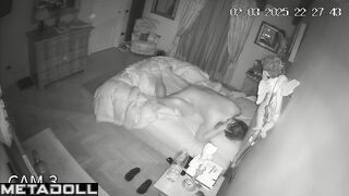 Tattooed Romanian blonde woman gives her husband a blowjob voyeur cam