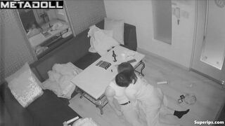 Drunk Korean couple fuck on the floor