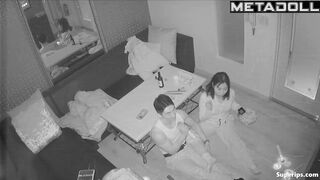 Drunk Korean couple fuck on the floor
