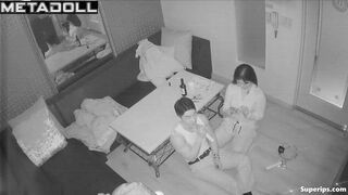 Drunk Korean couple fuck on the floor
