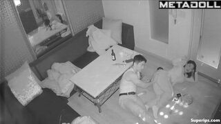 Drunk Korean couple fuck on the floor