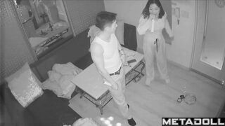 Drunk Korean couple fuck on the floor