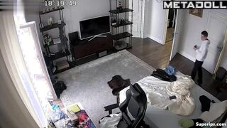 Ukrainian teenage couple watching porn