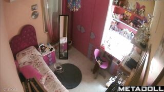 Busty Italian girl undressed in her room