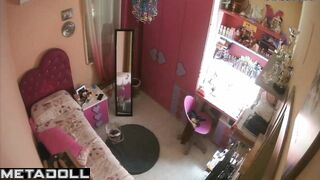 Busty Italian girl undressed in her room