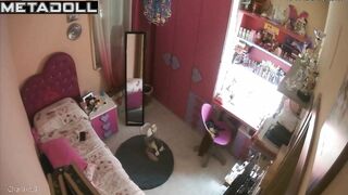 Busty Italian girl undressed in her room