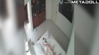 Big tits German doctor fingers slowly with a sex toys