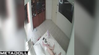Big tits German doctor fingers slowly with a sex toys