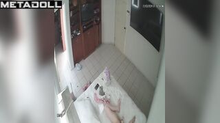 Big tits German doctor fingers slowly with a sex toys
