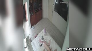 Big tits German doctor fingers slowly with a sex toys