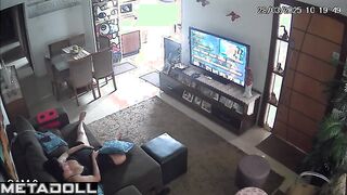 Skinny German brunette mom rubs her pussy while thinking about hentai porn