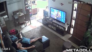 Skinny German brunette mom rubs her pussy while thinking about hentai porn