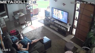 Skinny German brunette mom rubs her pussy while thinking about hentai porn