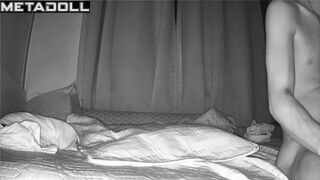 Hot Asian couple has sex at night