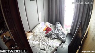 Hot college girl rubs her pussy