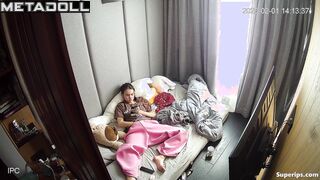 Hot college girl rubs her pussy