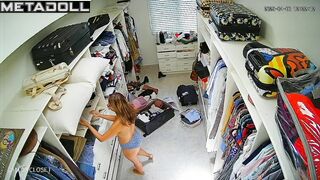 Horny Dutch blonde student girl with small tits in new panties