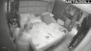 Horny Russian brunette step-mom gets cum inside her pussy hidden IP camera