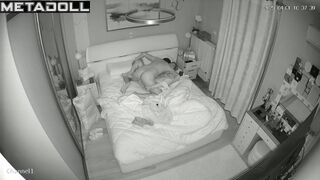 Dirty couple having sex in the bedroom spy cam record