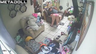Single Greek brunette woman fucks a young guy voyeur cam