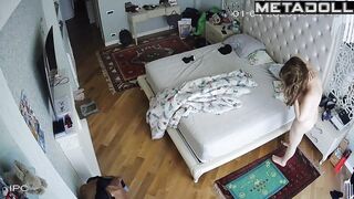 Naughty naked French brunette woman with big tits in dirty panties